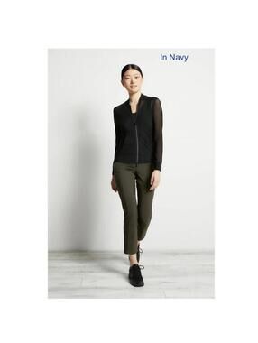 Anatomie Bailey Mesh Jacket S Navy Sheer Lightweight Travel Stretch Quiet Luxury